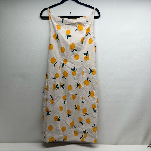 MAEVE BY anthropologie Dylan Mierzwinsky Orange Print Sleeveless Dress size M - Picture 4 of 11